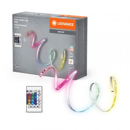 3 Meter LEDVANCE Flex Audio LED-Streifen mit Fernbedienung IP20 RGB